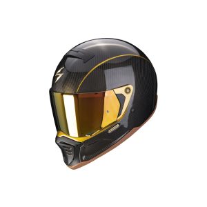 Scorpion Exo-HX1 Carbon SE Solid full-face hjälm (svart / kol / guld)