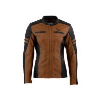 Rusty Stitches Joyce läder motorcykeljacka inkl. ytterförpackning damer (brun/svart)